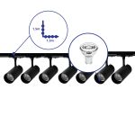 Bright Choice Set completo 1-Fase Rail L 1,5 x 1,5 Metro Nero | incl. 7x Faretti + GU10 2700K 3W Dimmerabile + Tappo Di Chiusura, Connettore di Alimentazione e L -Connettore