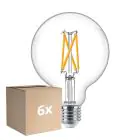 Confezione Multipack 6x Philips MASTER Value LED Globe E27 93mm Filamento Chiara 5.9W 806lm - 922-927 Bianco Molto Caldo | Miglior Resa Cromatica - Dimmerabile - Sostitutiva 60W